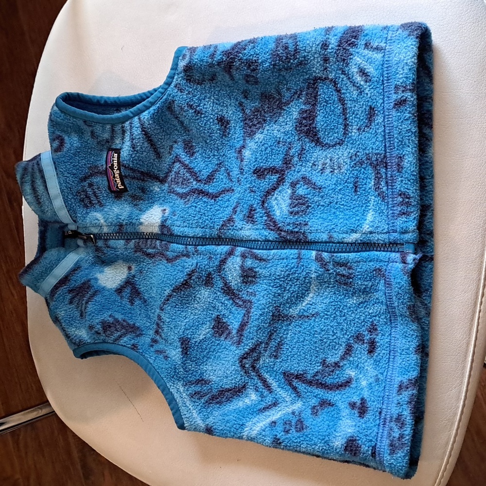 Patagonia synchilla fleece vest blue zip 2t